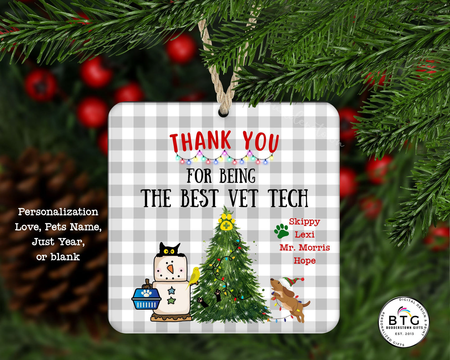 Vet Tech Ornament - Vet Tech Gift - Gift for Vet Tech