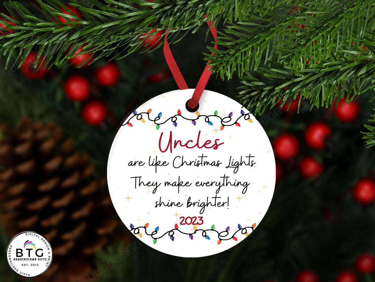 Ornament for Uncle - Personalized Family Ornament - Gift for Uncle