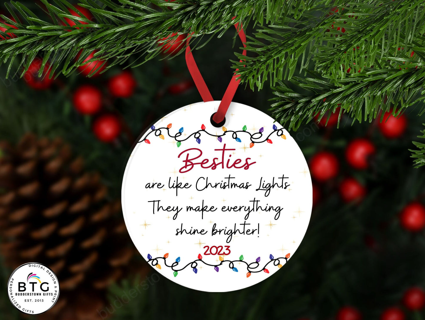 Ornament for Friends / Besties - Personalized Friend Ornament - Gift for Bestie