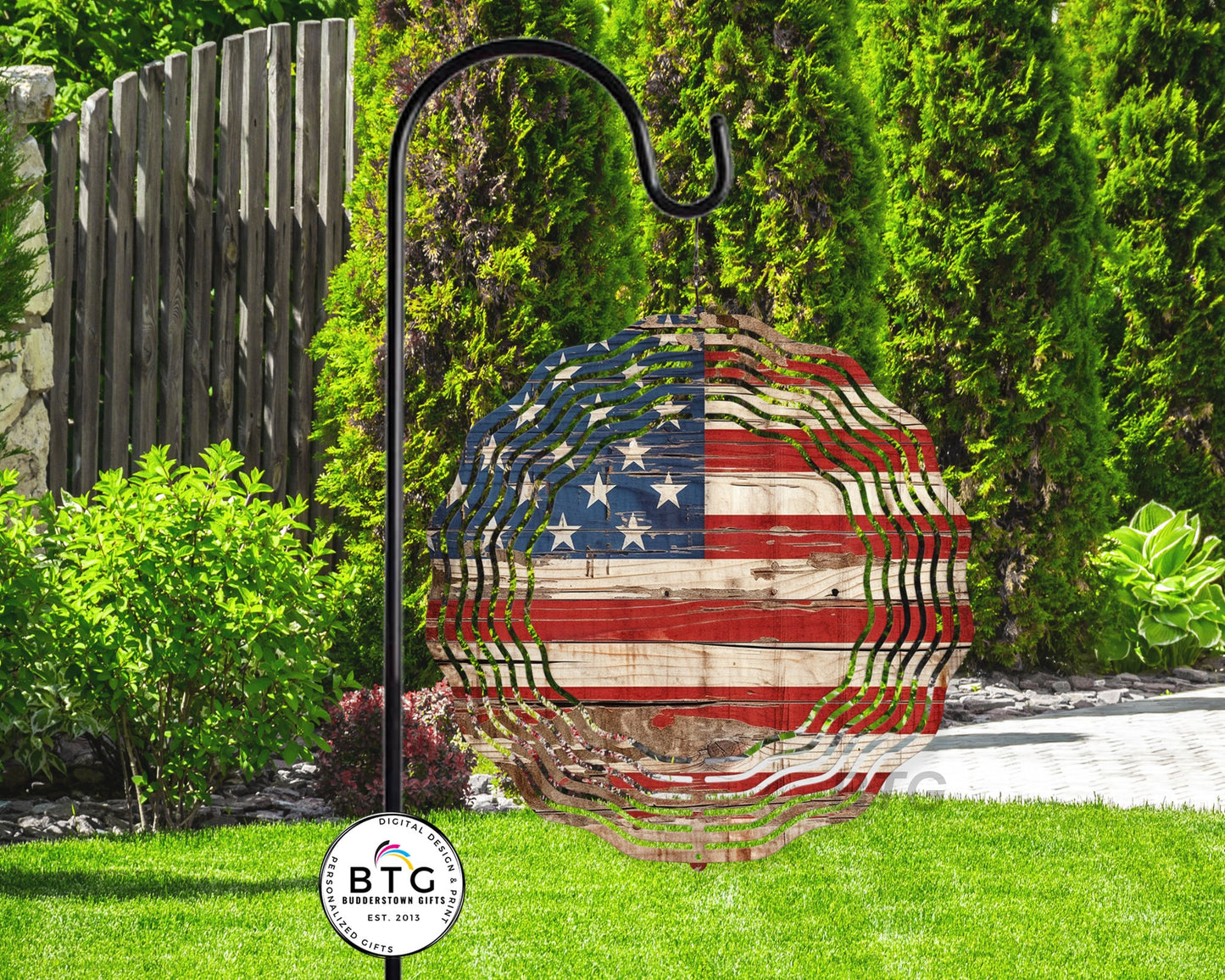 Patriotic Wind Spinner, American Flag, Patriotic Decor