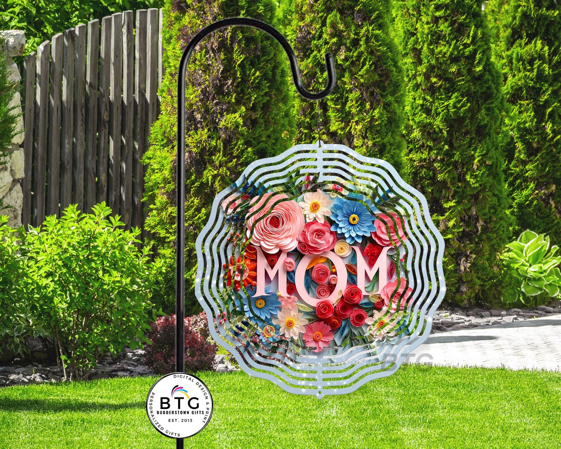 Mom Wind Spinner, Gift for Mom, Flowers for Mom Gift