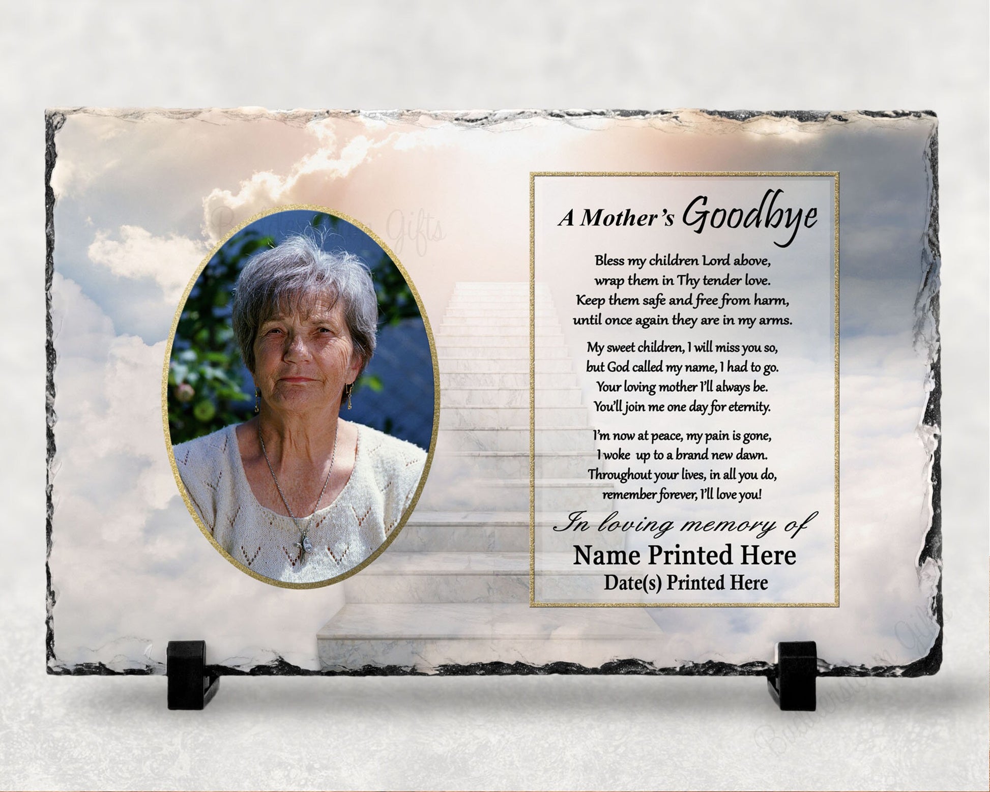 Mom Memorial, Loss of Mom Gift, Loss of Mother Sympathy Gift, Personalized

A Mothers Goodbye Poem