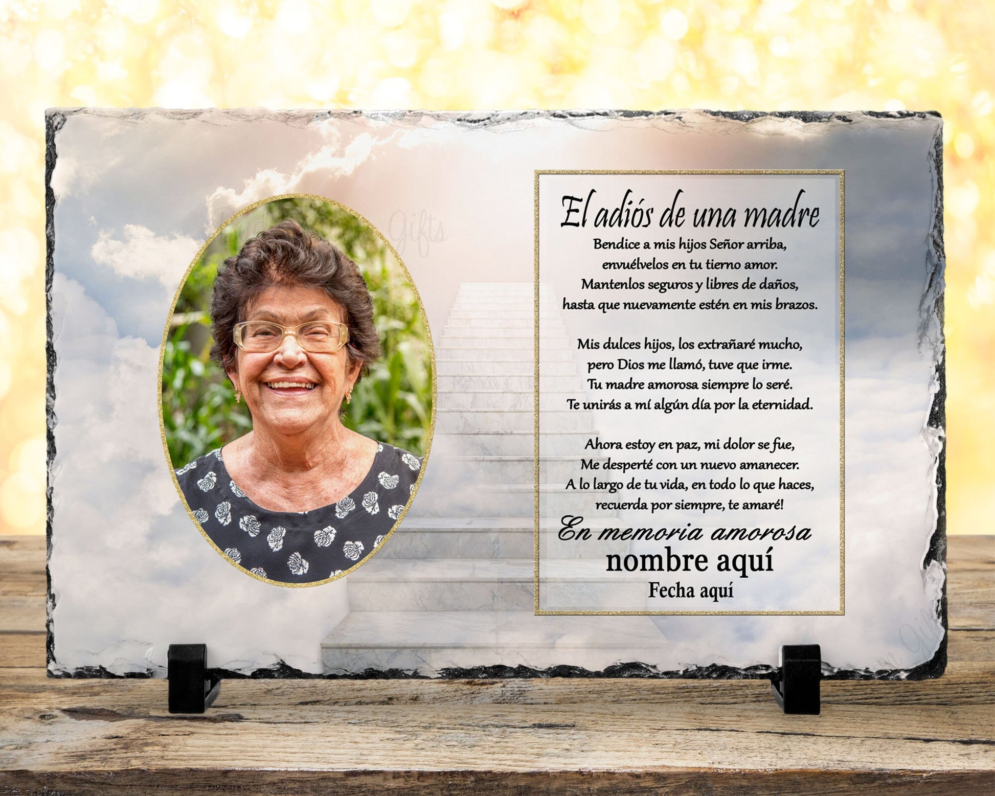 Spanish Loss Of Mother Sympathy Gift
7x11 with printed photo and poem