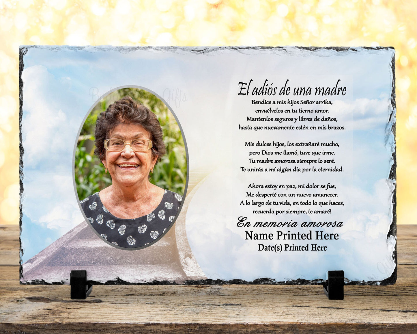 A Mothers Goodbye Poem - Spanish Version - El adiós de una madre
7x11 plaque