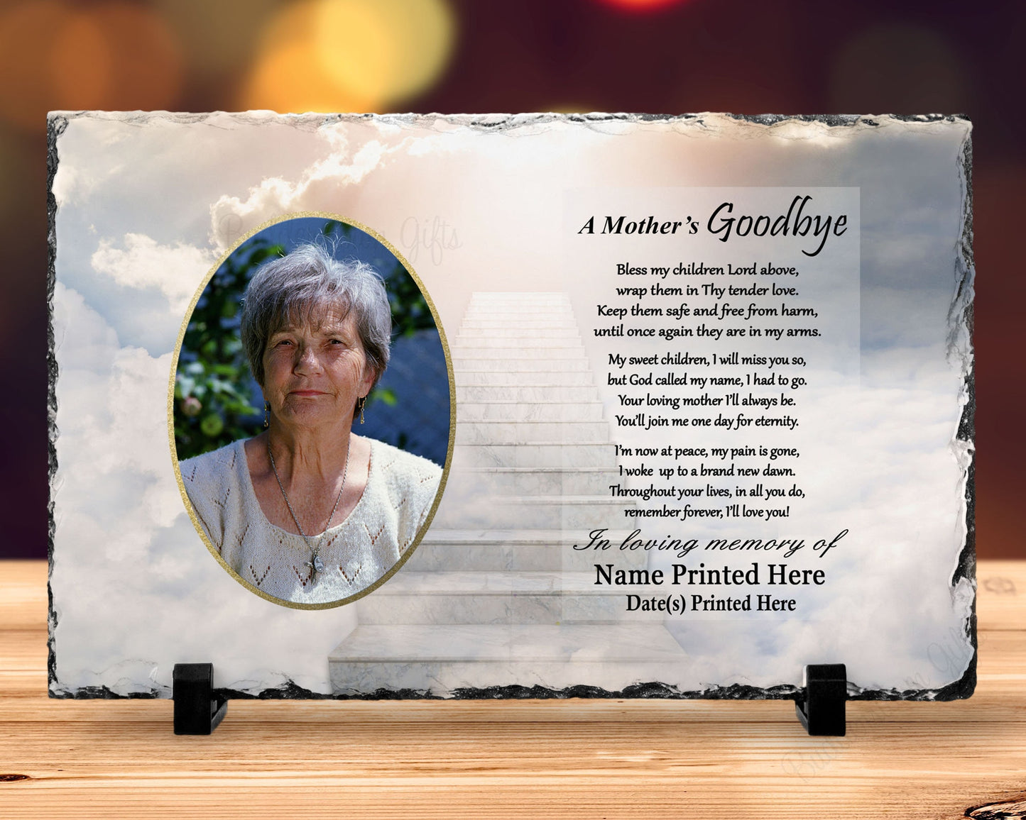 Loss Of Mother Sympathy Gift
7x11 with printed photo and poem