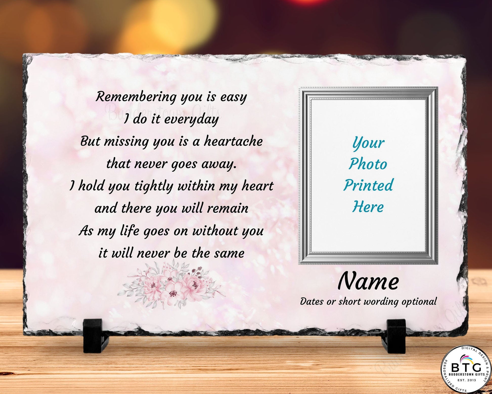 Remembering You, Sympathy Gift, Loss of a Loved One, Remembrance Gift, Memorial Plaque, Personalized Memorial