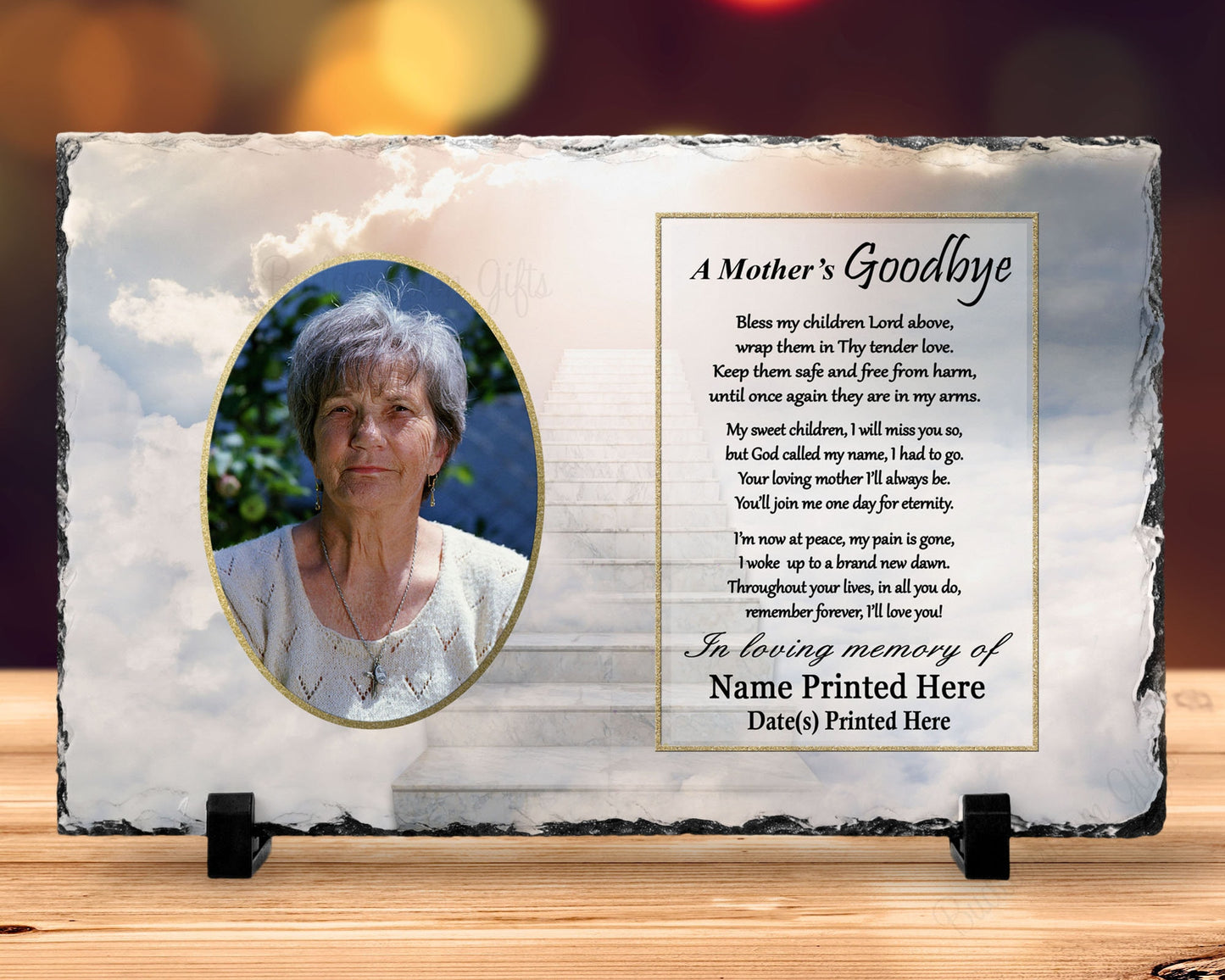 Mom Memorial, Loss of Mom Gift, Loss of Mother Sympathy Gift, Personalized

A Mothers Goodbye Poem