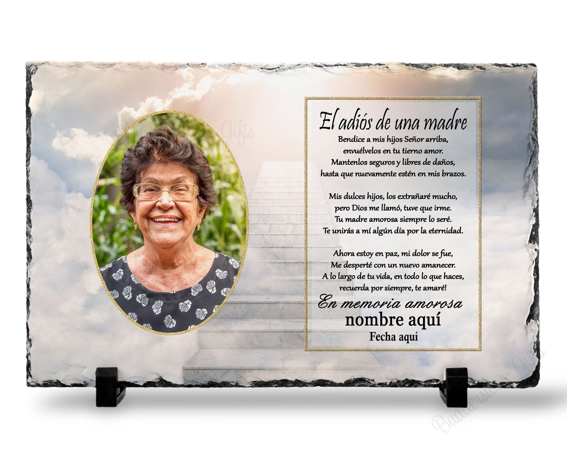 Spanish Loss Of Mother Sympathy Gift
7x11 with printed photo and poem