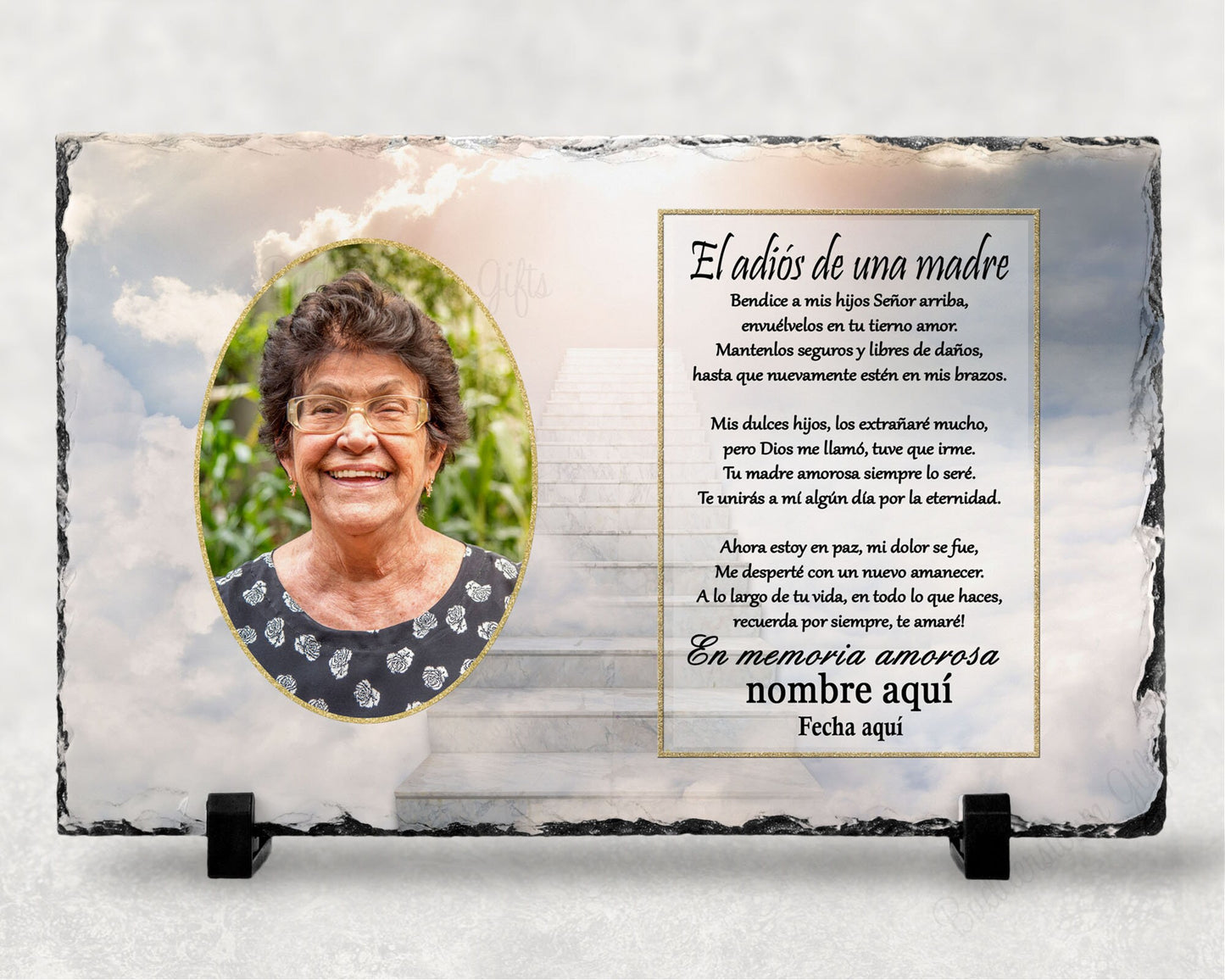 Spanish Loss Of Mother Sympathy Gift
7x11 with printed photo and poem