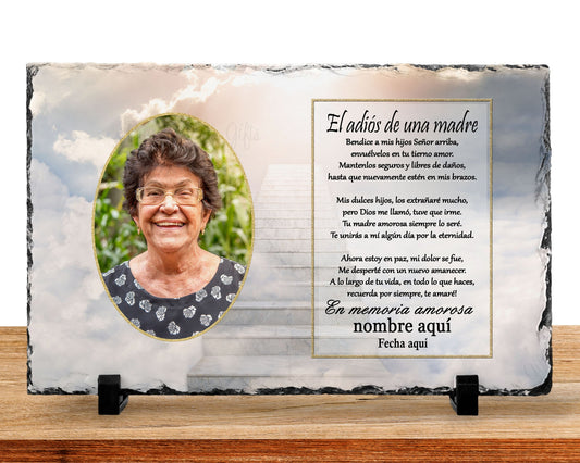 Spanish Loss Of Mother Sympathy Gift
7x11 with printed photo and poem