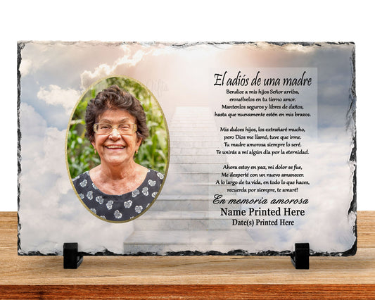 Loss Of Mother Spanish Sympathy Gift
7x11 with printed photo and poem