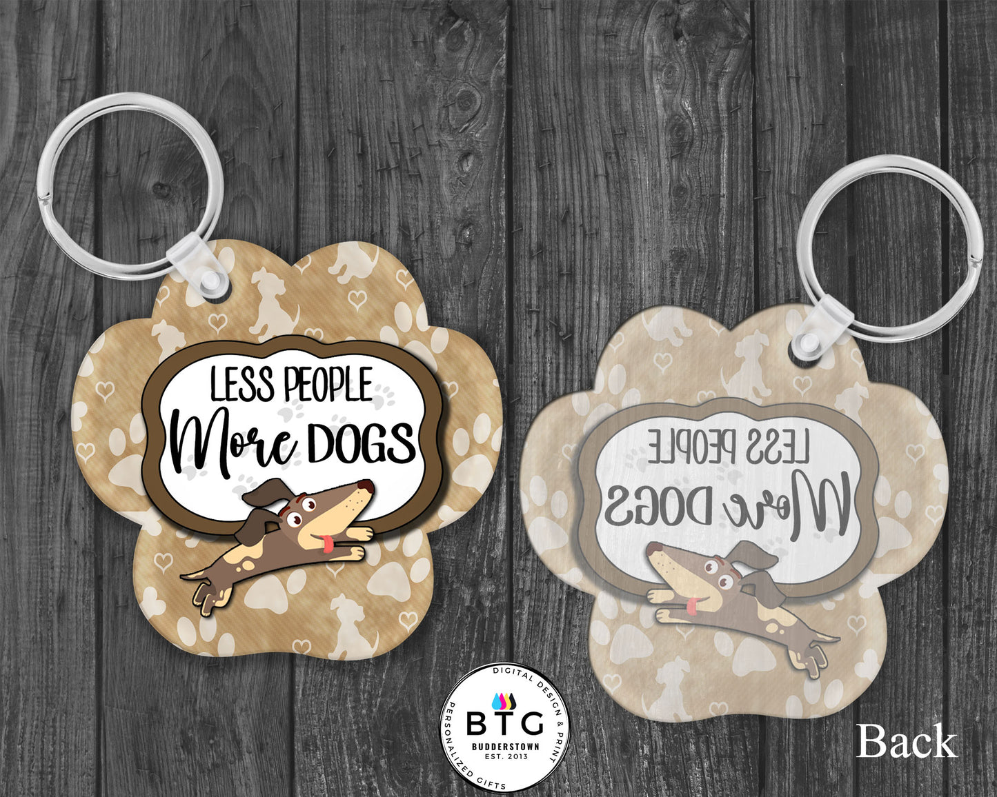 Less People More Dogs - Dog Lover Keychain - Dog Lover Gift