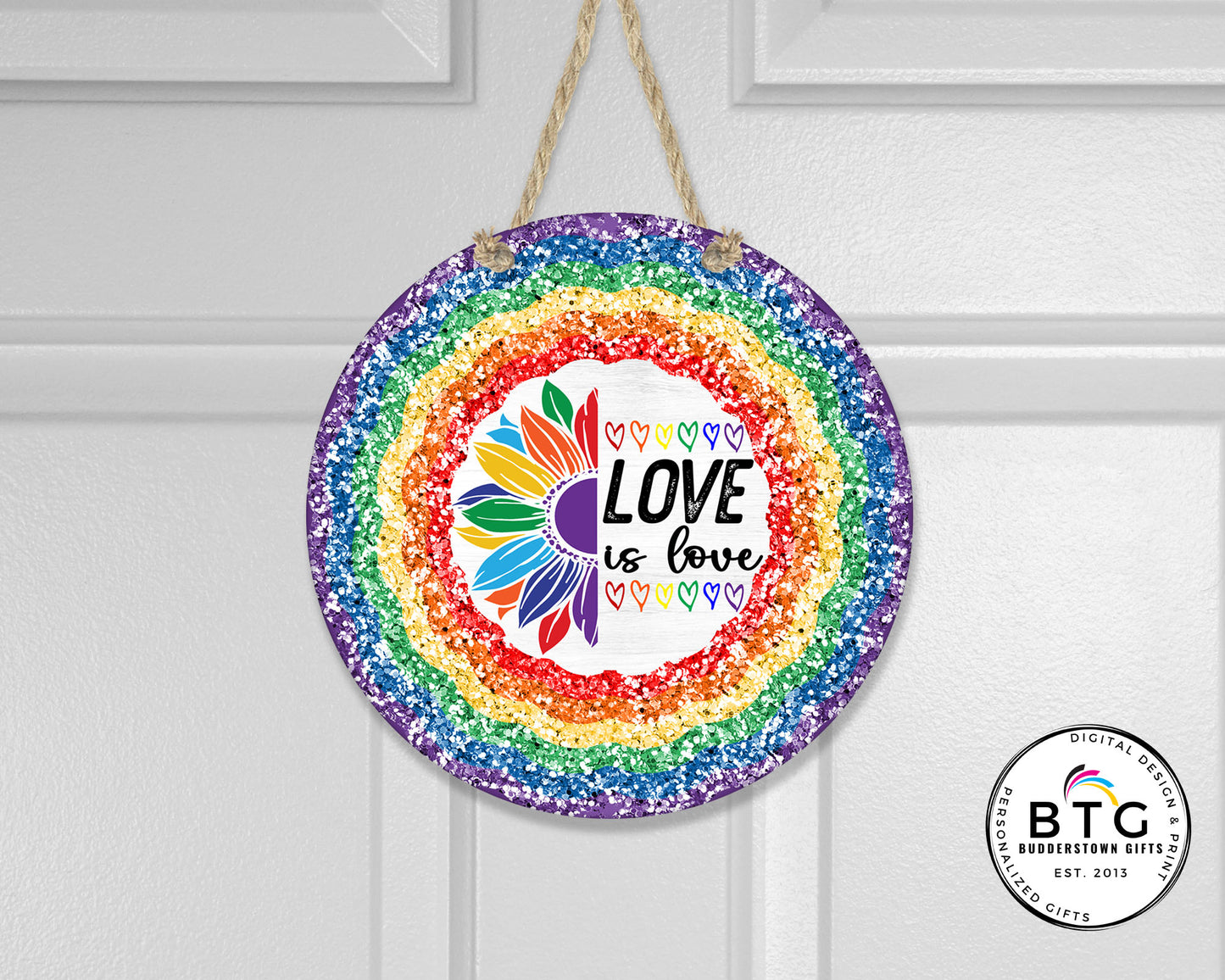 Love is Love Door Hanger - Pride Decor - Pride Wall Sign